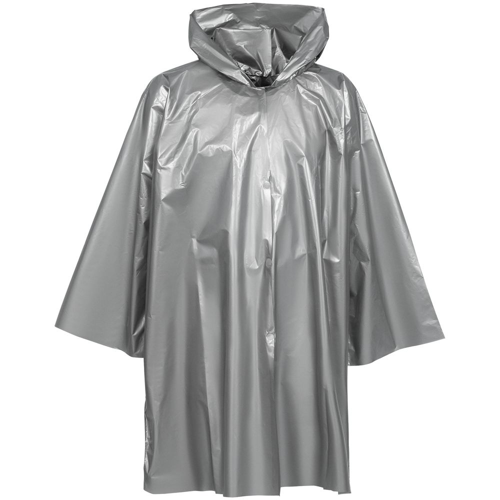 Дождевик-плащ CloudTime, серебристый с логотипом