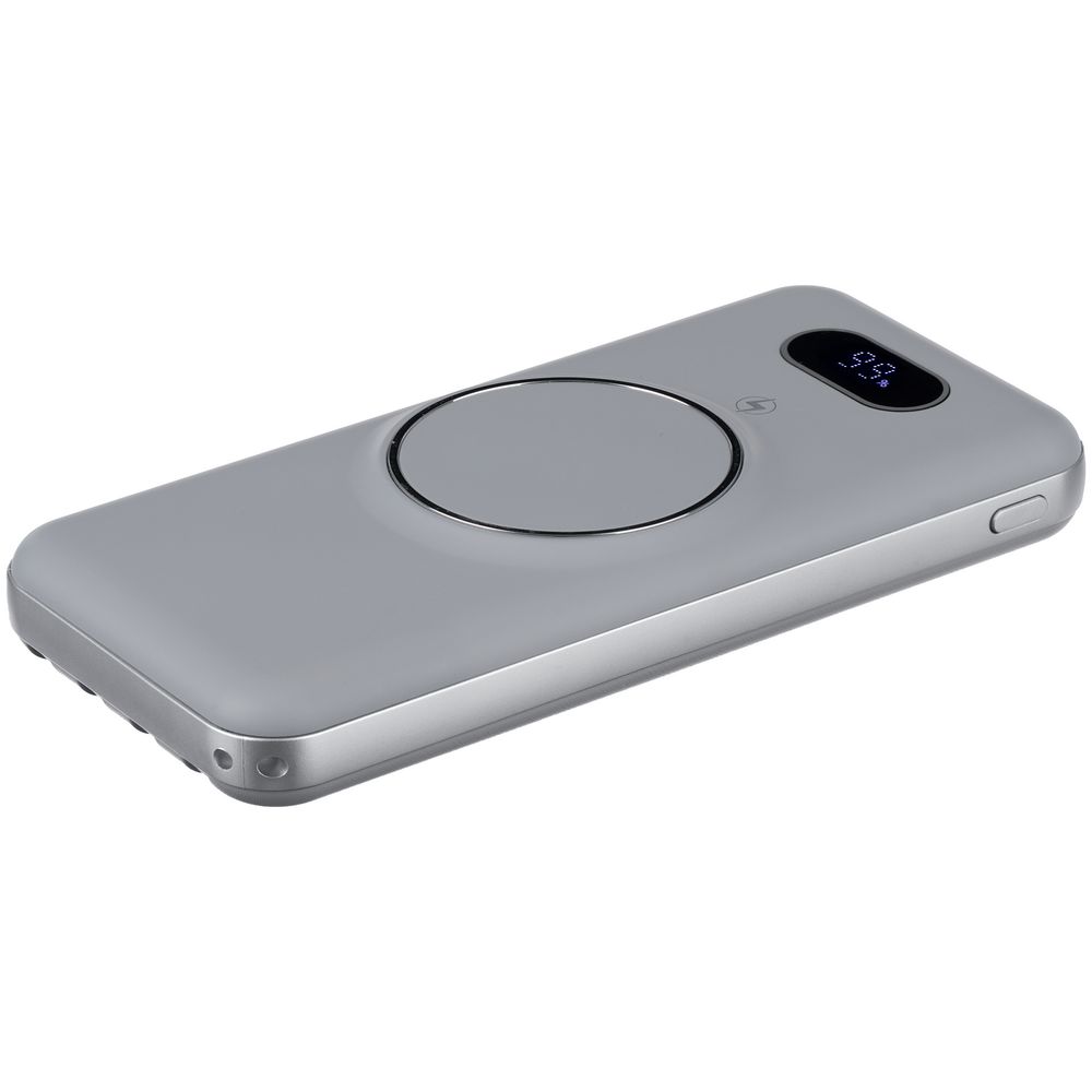 Внешний аккумулятор Omni Pro 10000 мАч, серый с логотипом