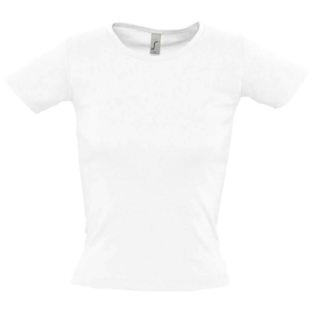 Футболка женская с круглым вырезом Lady 220 белая с логотипом