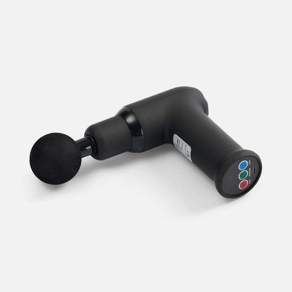 Перкуссионный массажер Stress Away, черный с логотипом