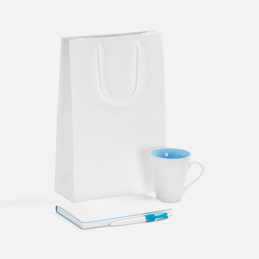 Набор White Shall Simple, голубой с логотипом