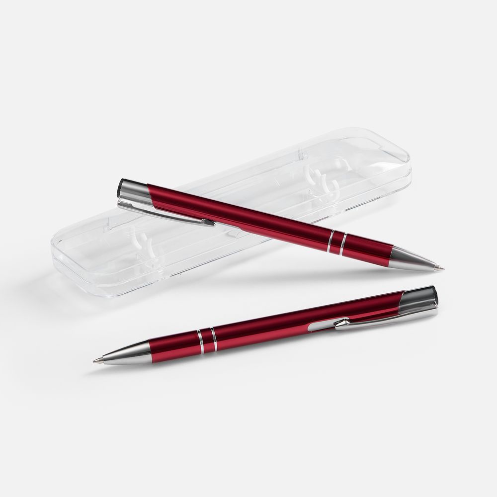 Набор из 2 ручек Keskus, красный с логотипом