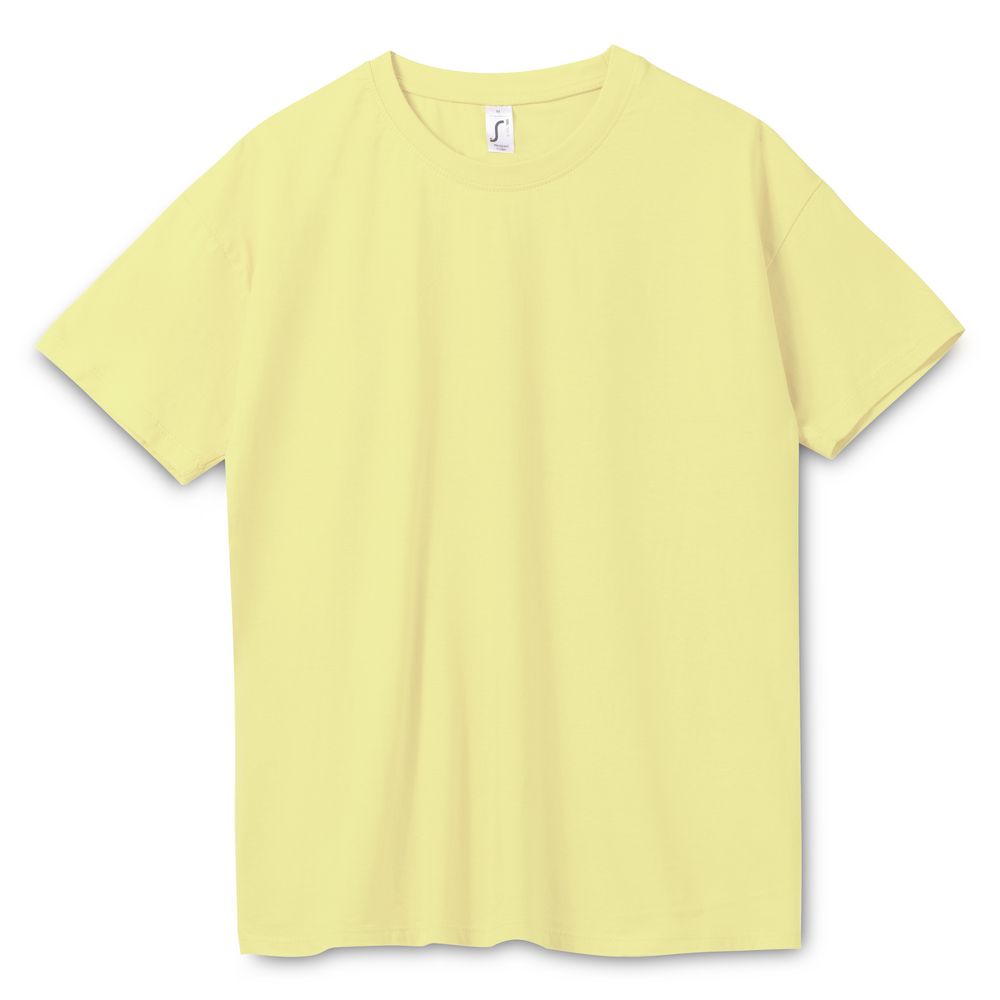 Футболка унисекс Regent 150, светло-желтая с логотипом