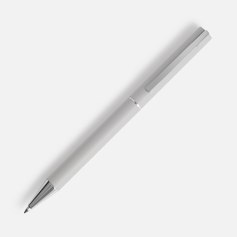 Ручка шариковая Blade Soft Touch, серая с логотипом
