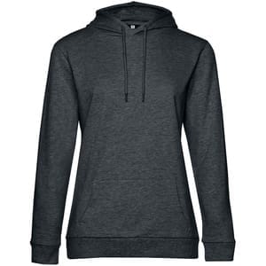 Толстовка с капюшоном женская Hoodie, серый меланж (антрацит) с логотипом