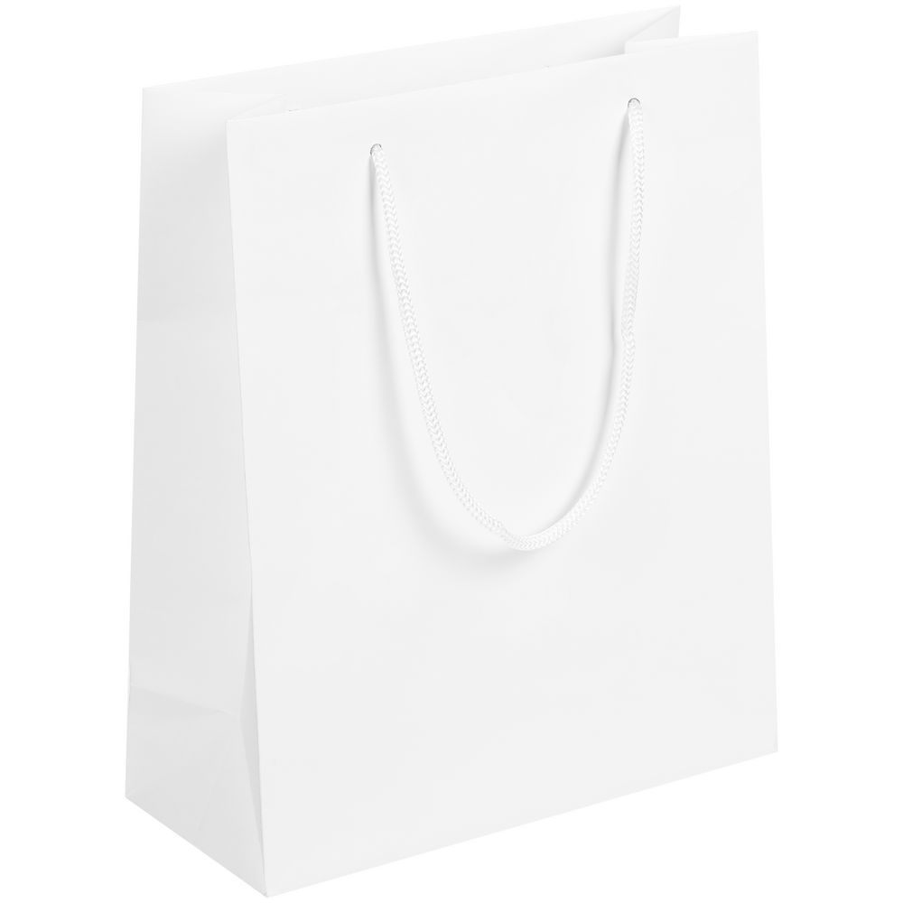 Пакет бумажный Vid M, белый с логотипом