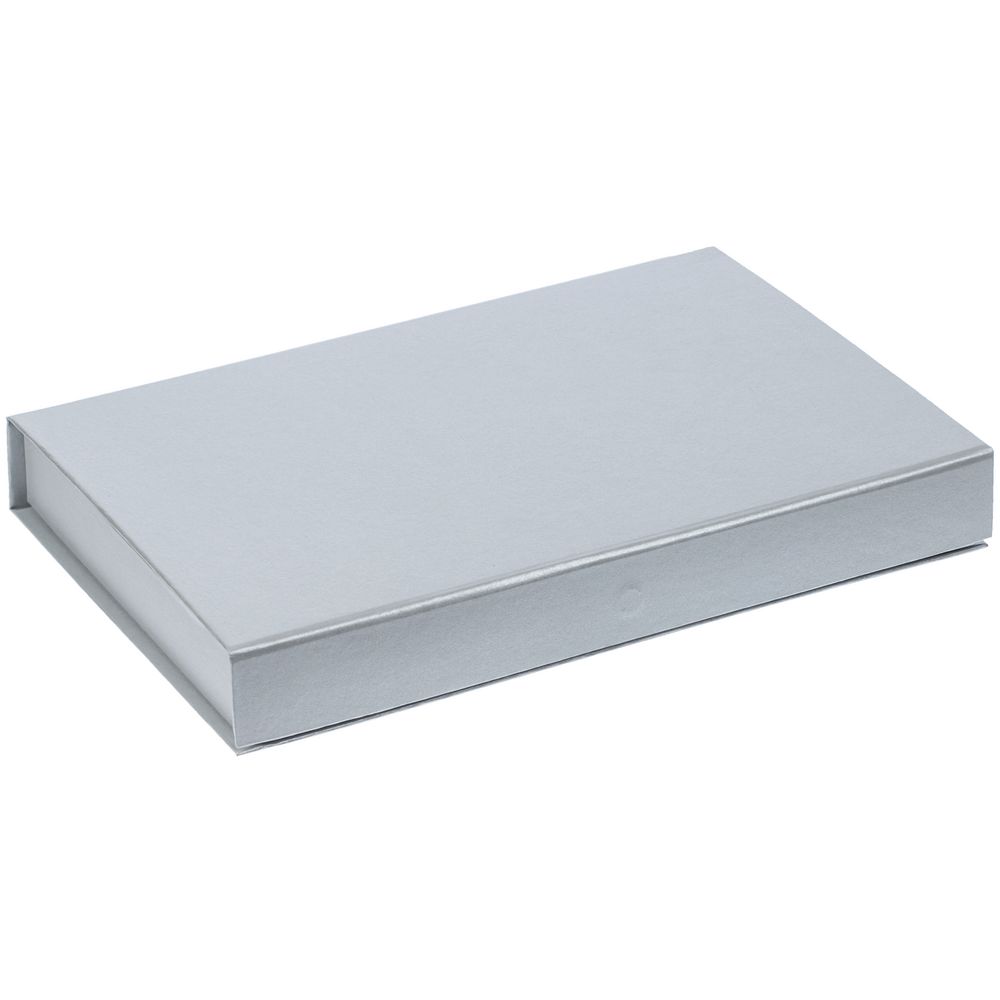 Коробка Silk, серебристая с логотипом