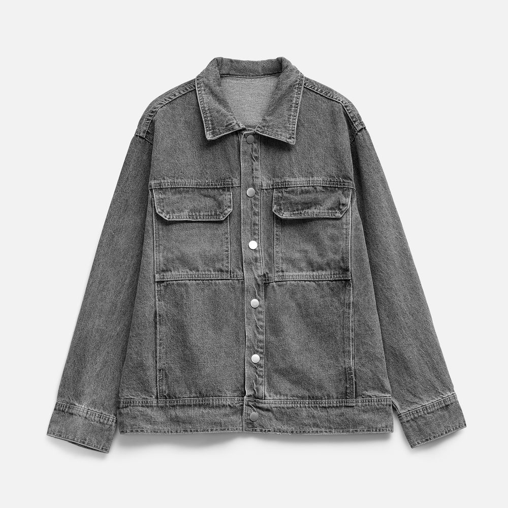 Куртка джинсовая O2, серая с логотипом