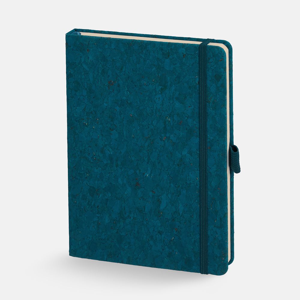 Блокнот Cork County, синий с логотипом