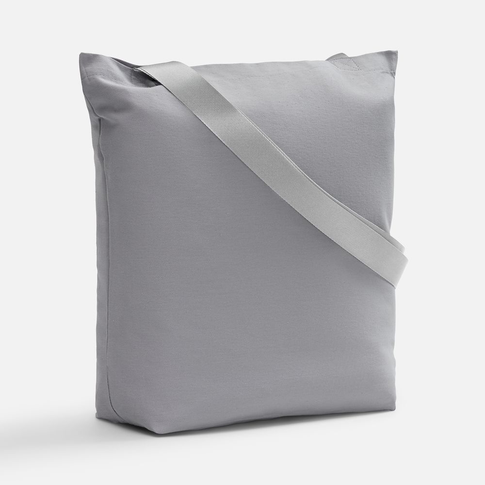 Шопер B5, серый с широкими серыми ручками с логотипом