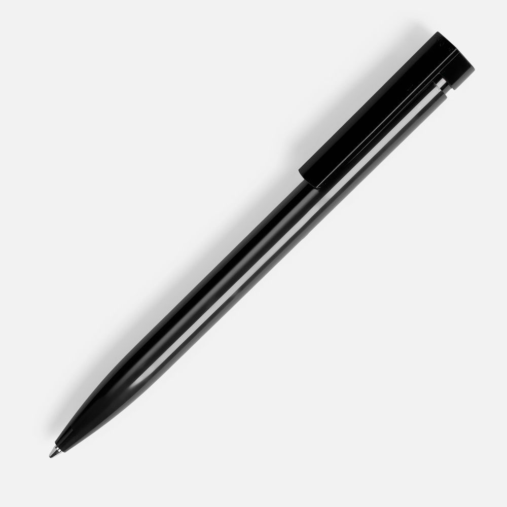 Ручка шариковая Liberty Polished, черная с логотипом