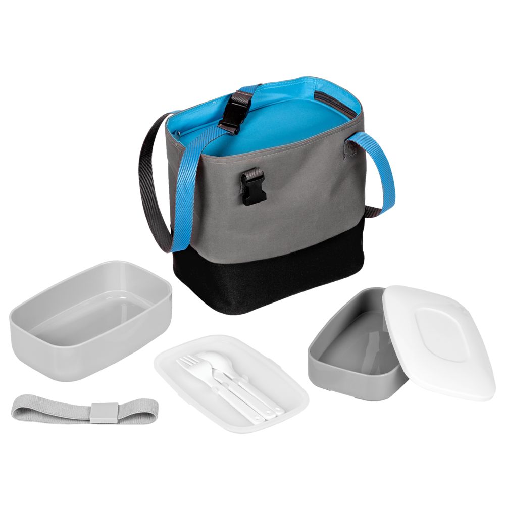 Набор ланчбоксов в термосумке Takk Mamma, бирюзовый с логотипом