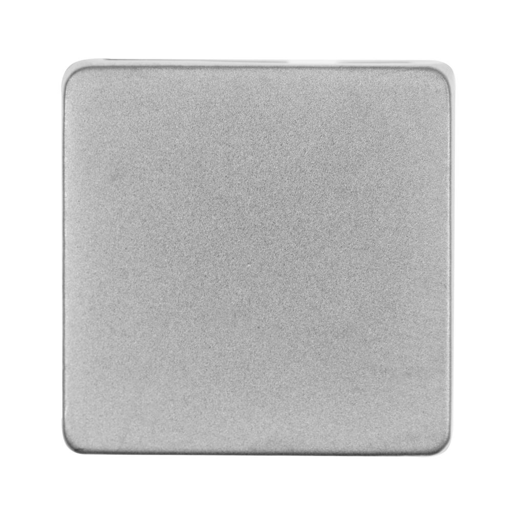 Квадратный шильдик на резинку Direct, матовый серебристый с логотипом