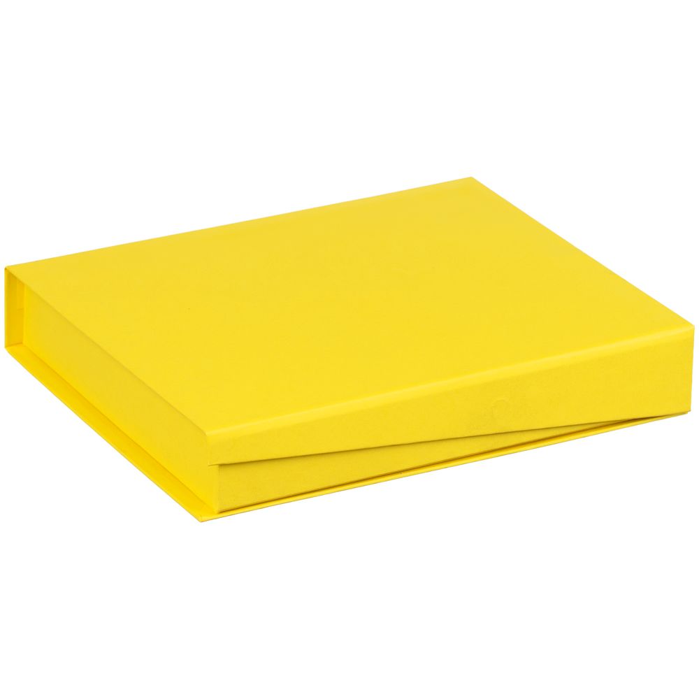 Коробка Duo под ежедневник и ручку, желтая с логотипом