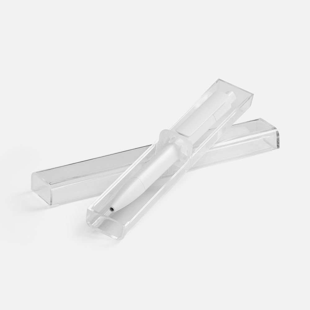 Ручка шариковая Prodir DS4 PMM-P в футляре, белая с логотипом