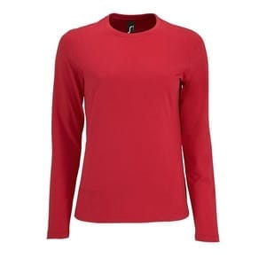 Футболка с длинным рукавом Imperial LSL Women, красная с логотипом