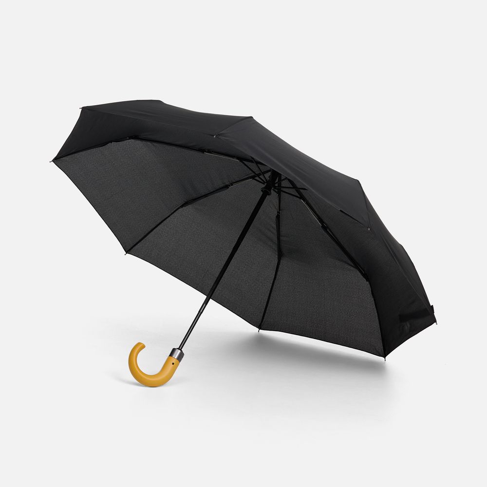 Зонт складной Classic, черный с логотипом