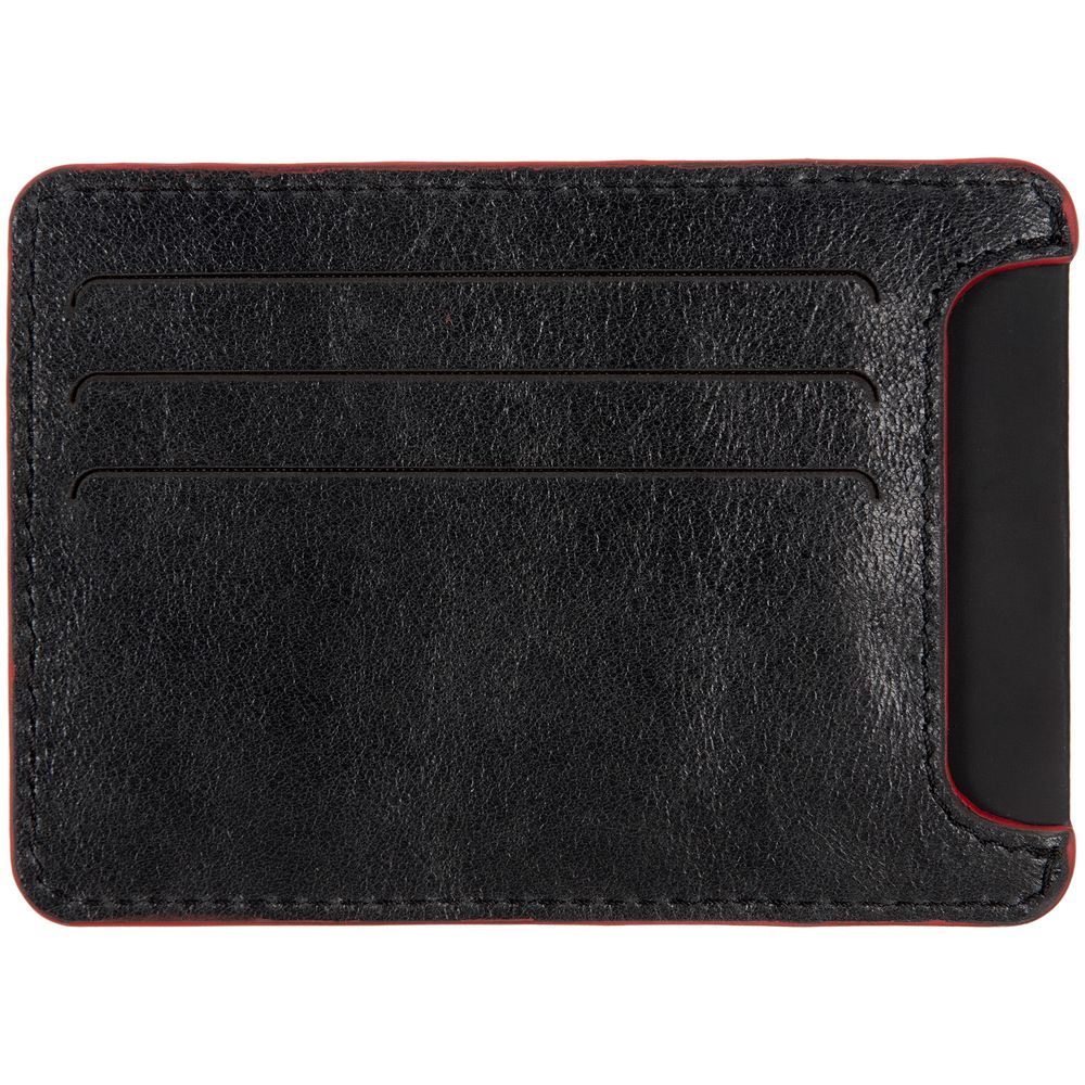 Чехол для карточек Arrival, черный с красным с логотипом