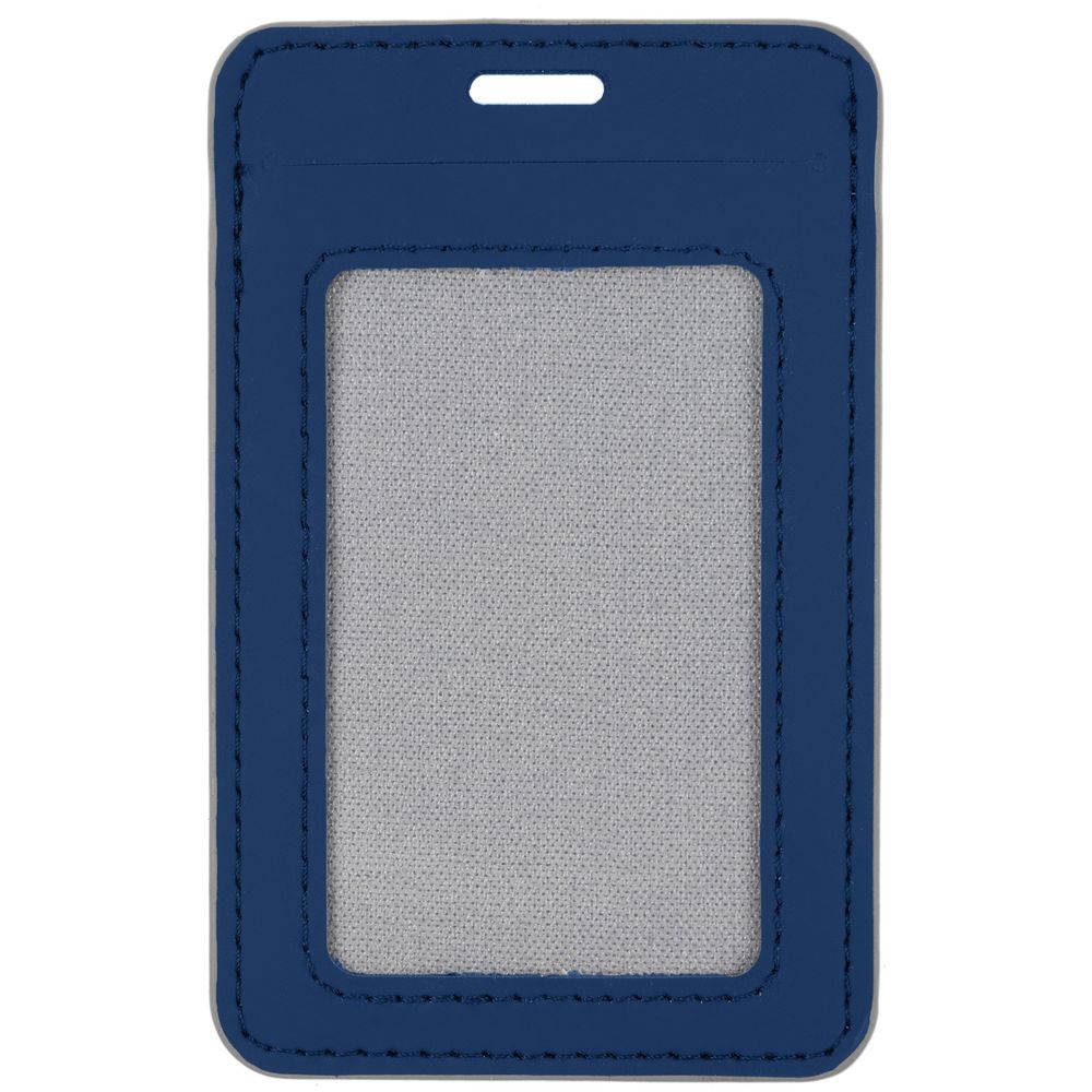 Чехол для пропуска Shall Simple, синий с логотипом