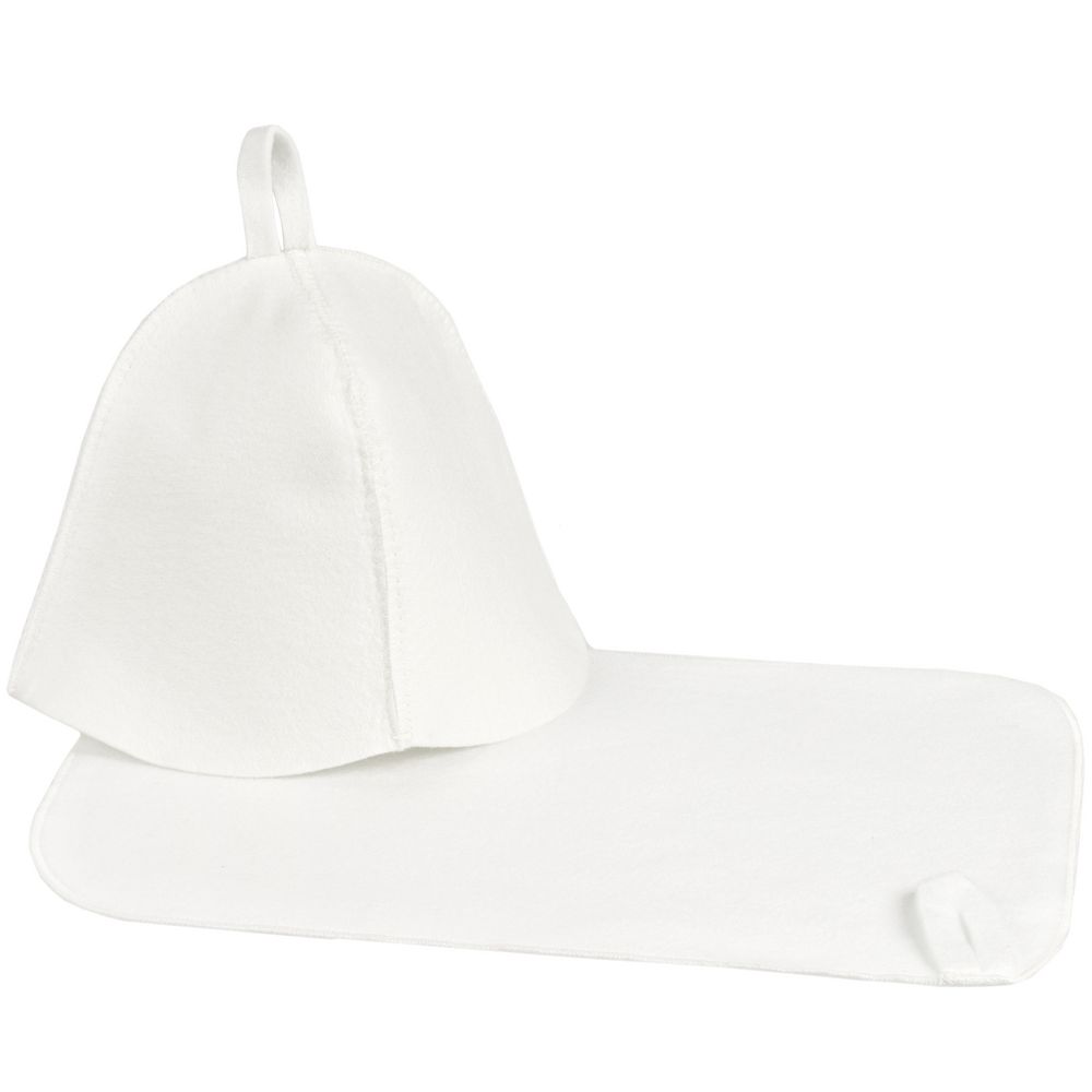 Набор для бани Heat Off с ковриком, белый с логотипом