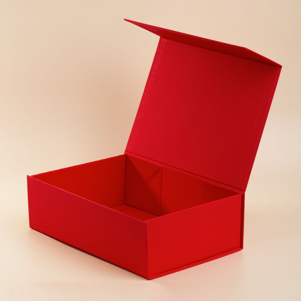 Коробка складная Portada, L, красная с логотипом