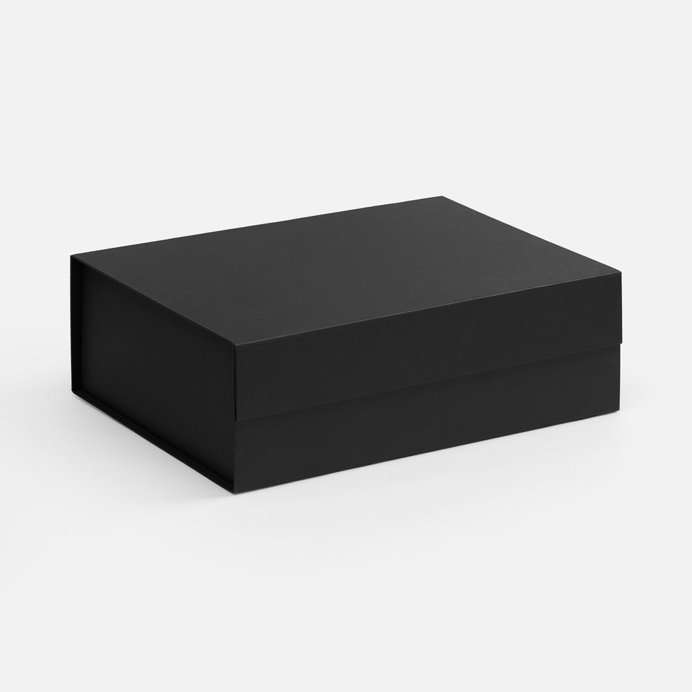 Коробка складная RealBig Fold, черная с логотипом