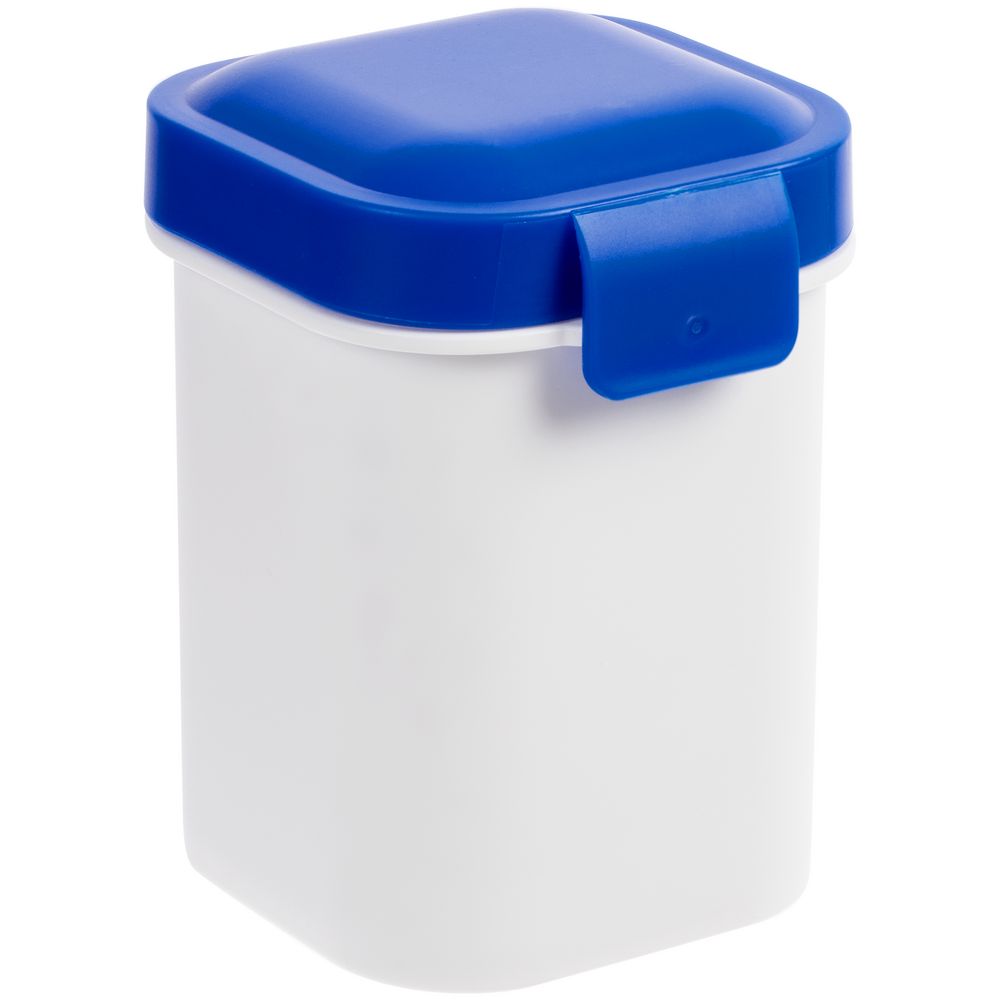 Ланчбокс для снеков Lunch Crunch, белый с синим с логотипом