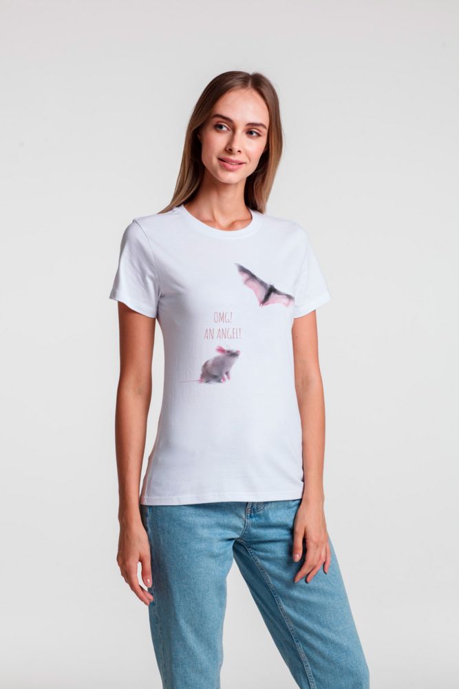 Футболка женская An Angel, белая с логотипом