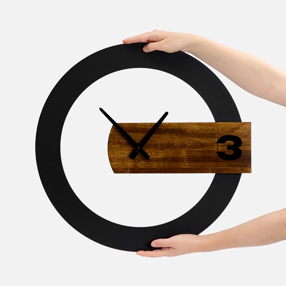 Часы TimeLord, черные с коричневым с логотипом