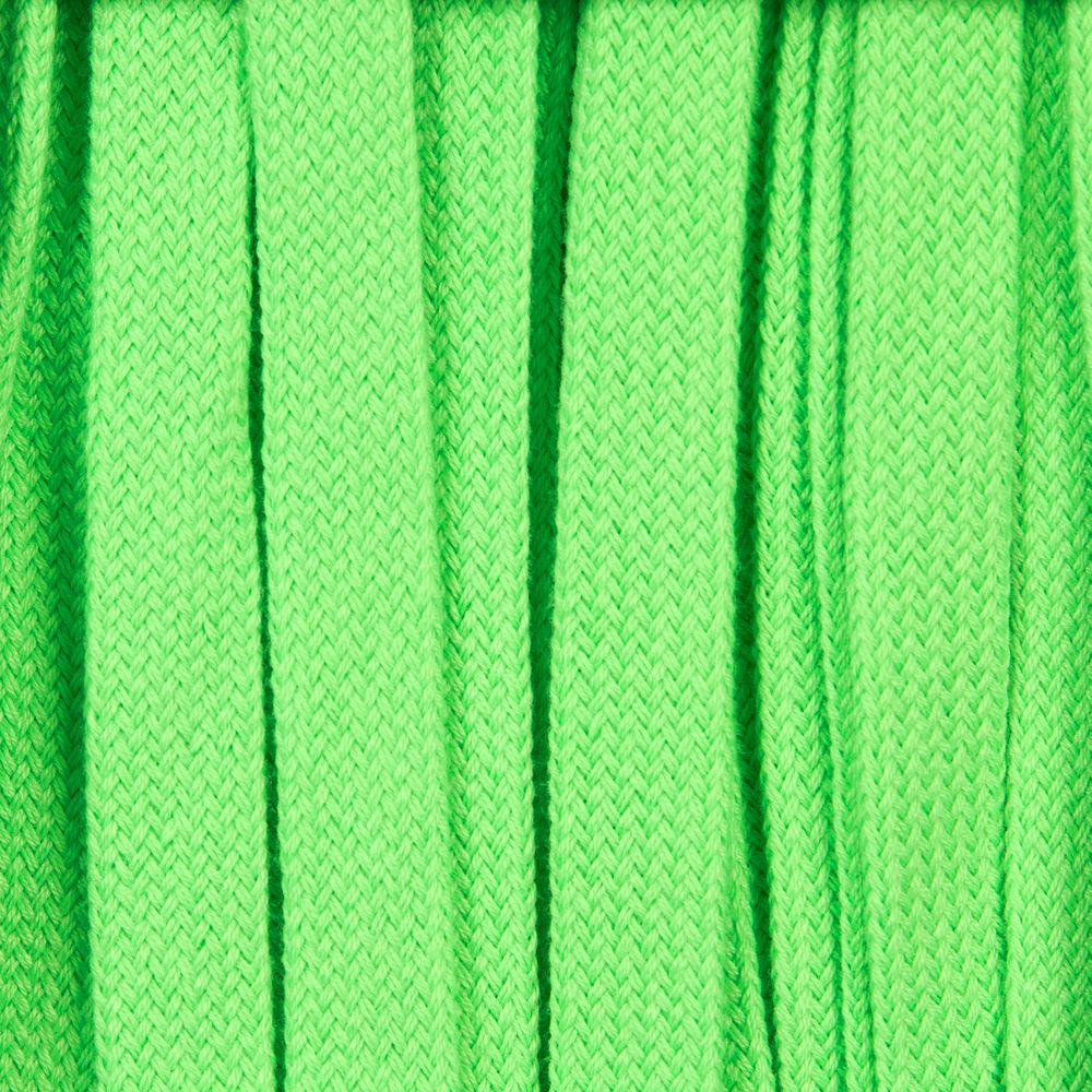 Плоский шнур Cord S, зеленый неон, 20 см с логотипом