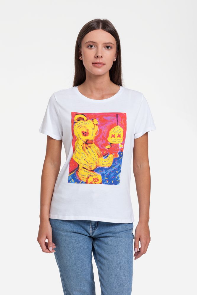 Футболка женская I Don't See You, белая с логотипом