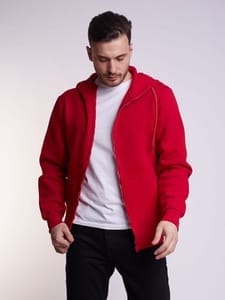 Худи на молнии Premium Heavy, красное с логотипом