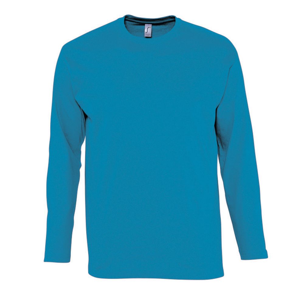 Футболка мужская с длинным рукавом Monarch, голубая с логотипом