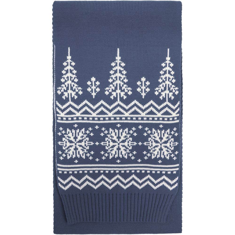 Шарф Elnik, серый с молочно-белым с логотипом