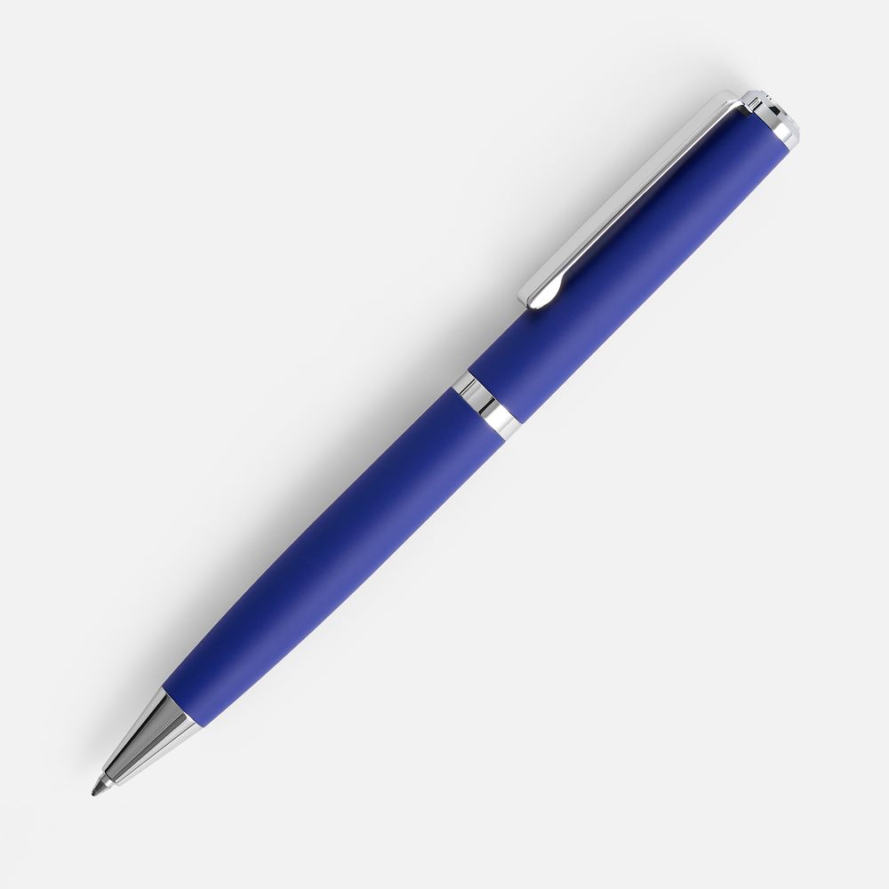Ручка шариковая Inkish Chrome, синяя с логотипом