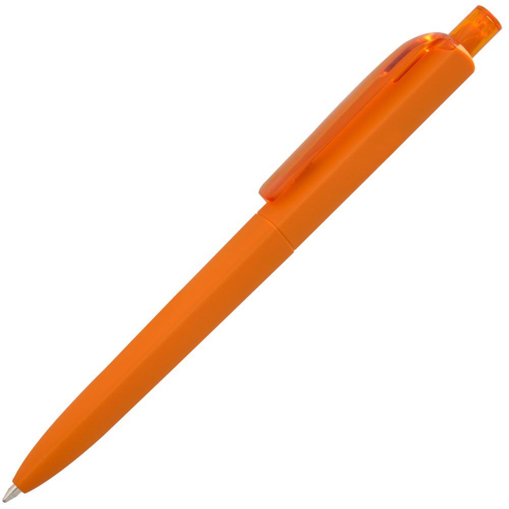 Ручка шариковая Prodir DS8 PRR-T Soft Touch, оранжевая с логотипом
