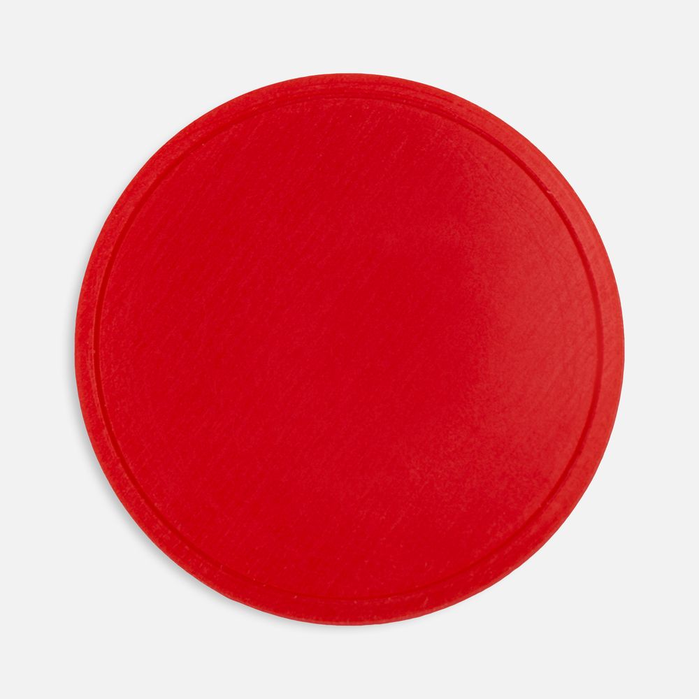 Лейбл из ПВХ Dzeta Round, L, красный с логотипом