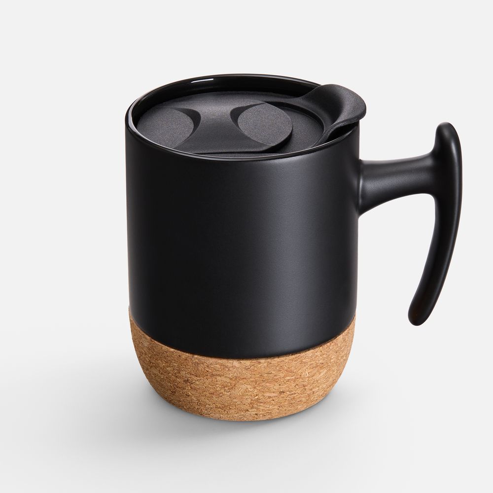 Кружка Corky Grip, черная с логотипом