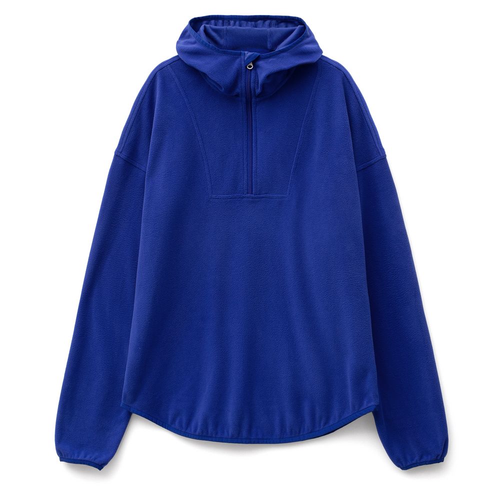 Анорак флисовый унисекс Fliska, ярко-синий с логотипом