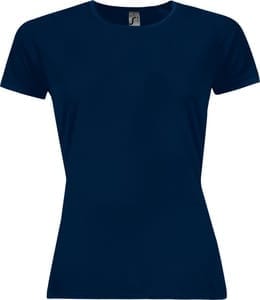 Футболка женская Sporty Women 140, темно-синяя с логотипом