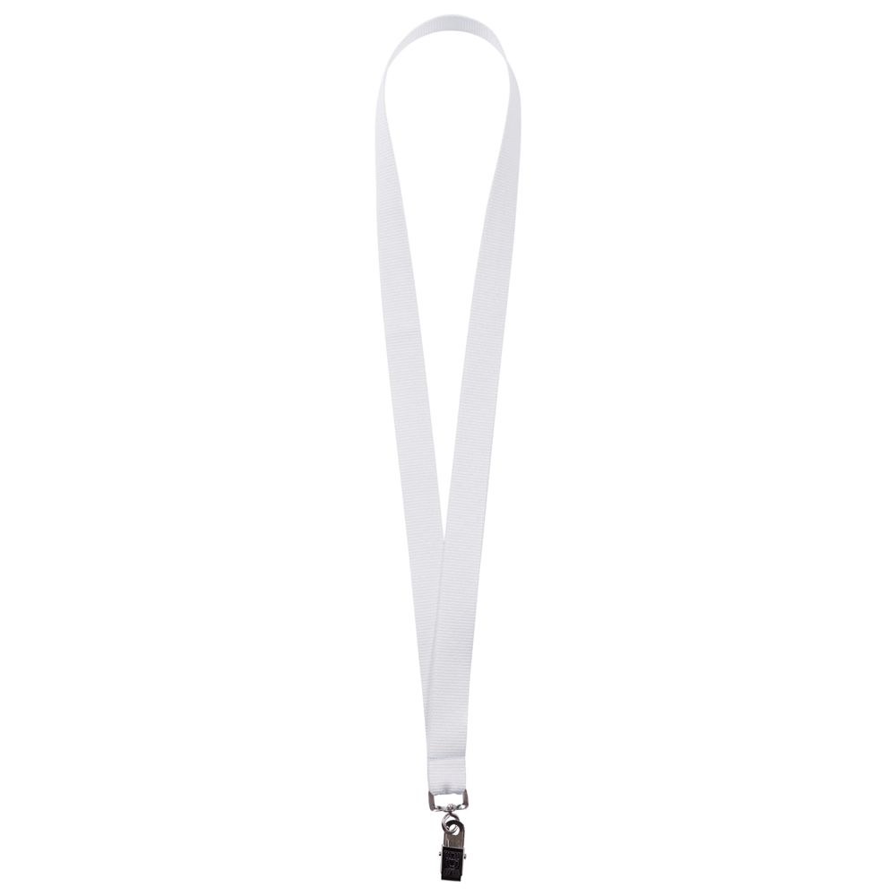 Лента для бейджа Neckband, белая с логотипом