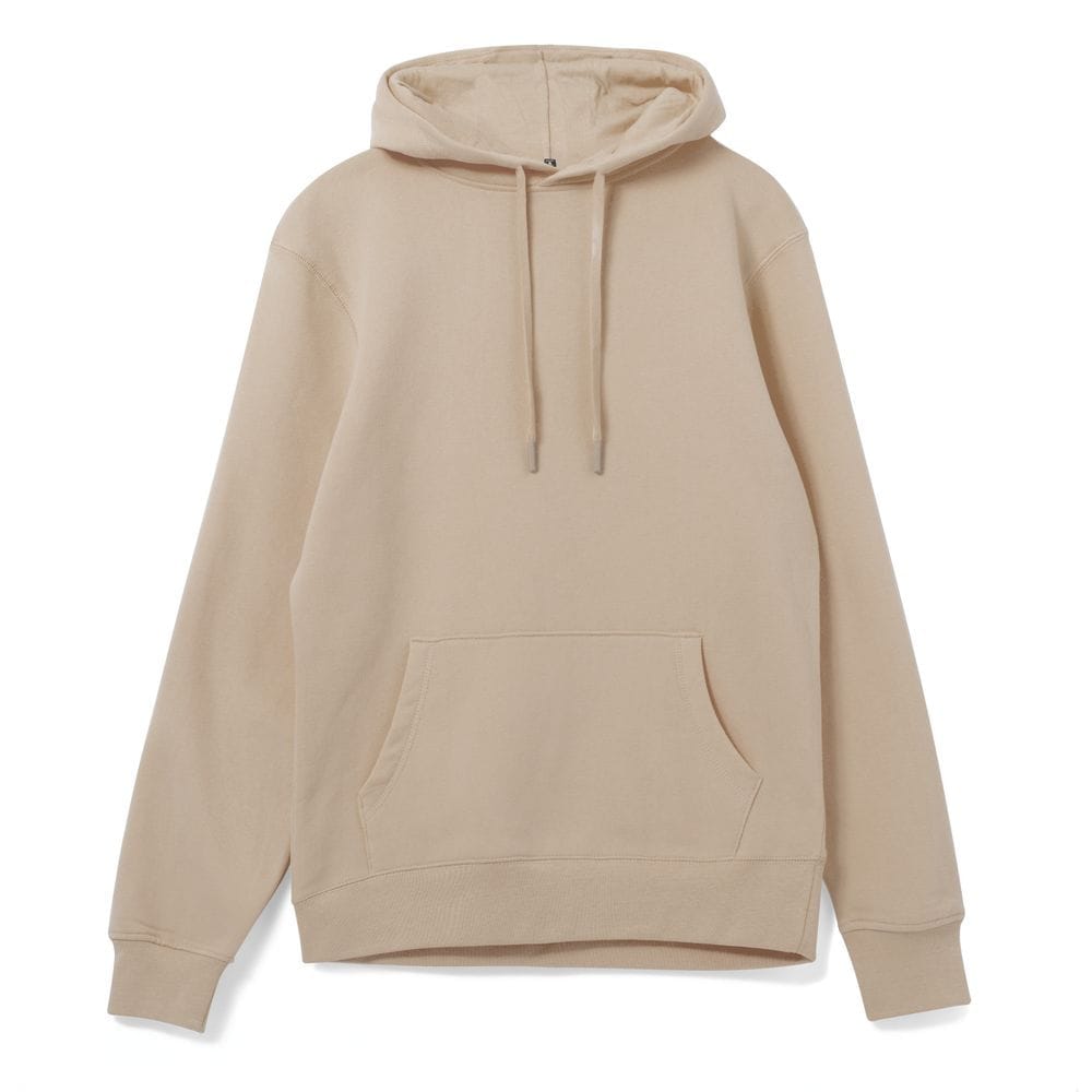 Толстовка с капюшоном унисекс Hoodie, бежевая с логотипом
