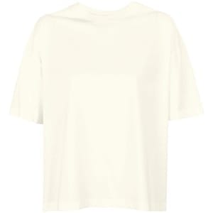 Футболка оверсайз женская Boxy Women, молочно-белая с логотипом