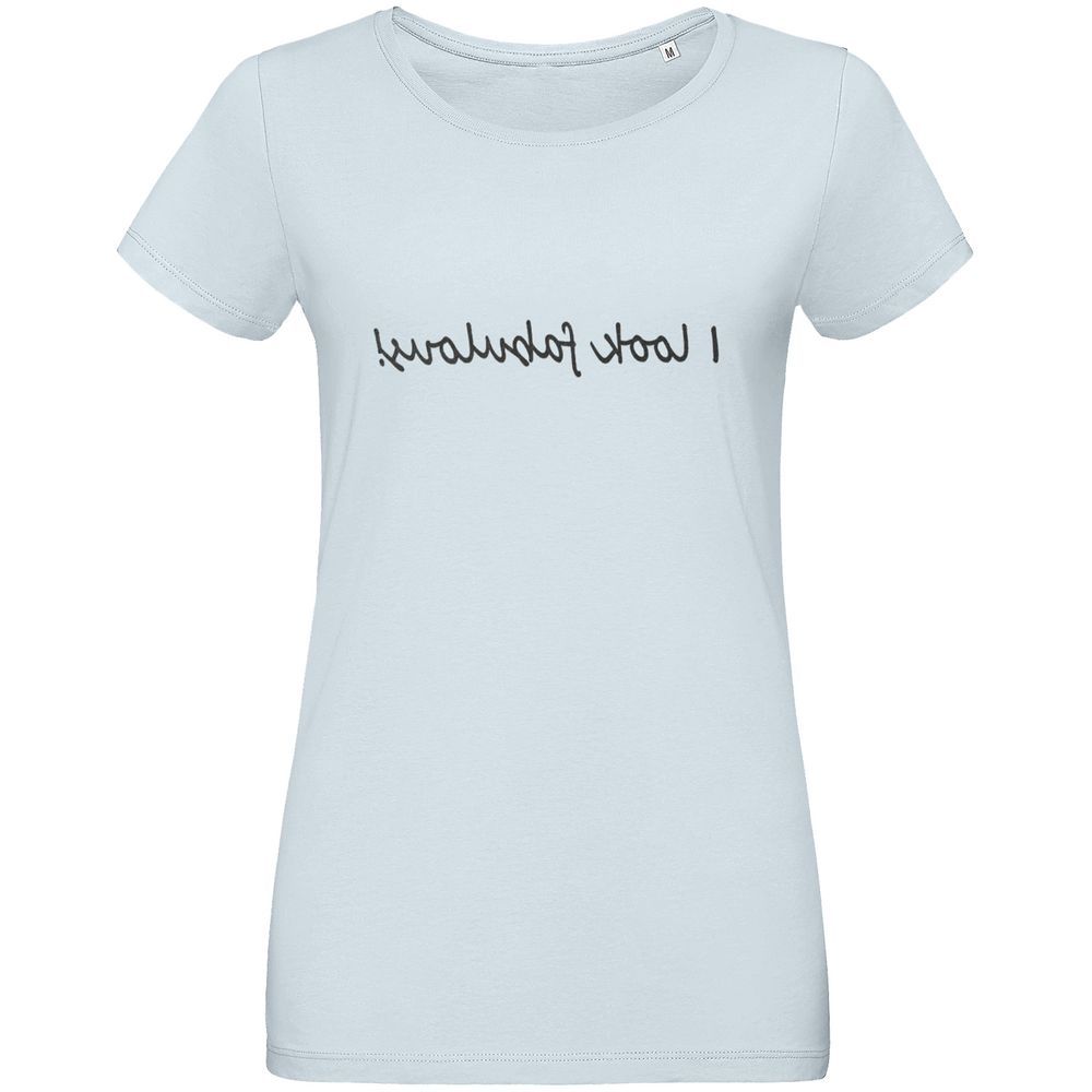 Футболка женская I Look Fabulous, голубая с логотипом