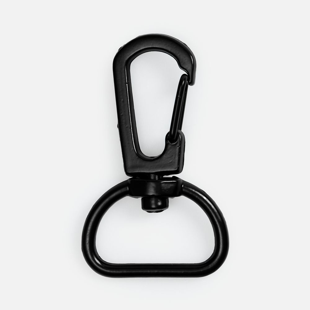 Застежка-карабин Snap Hook, M, черная с логотипом