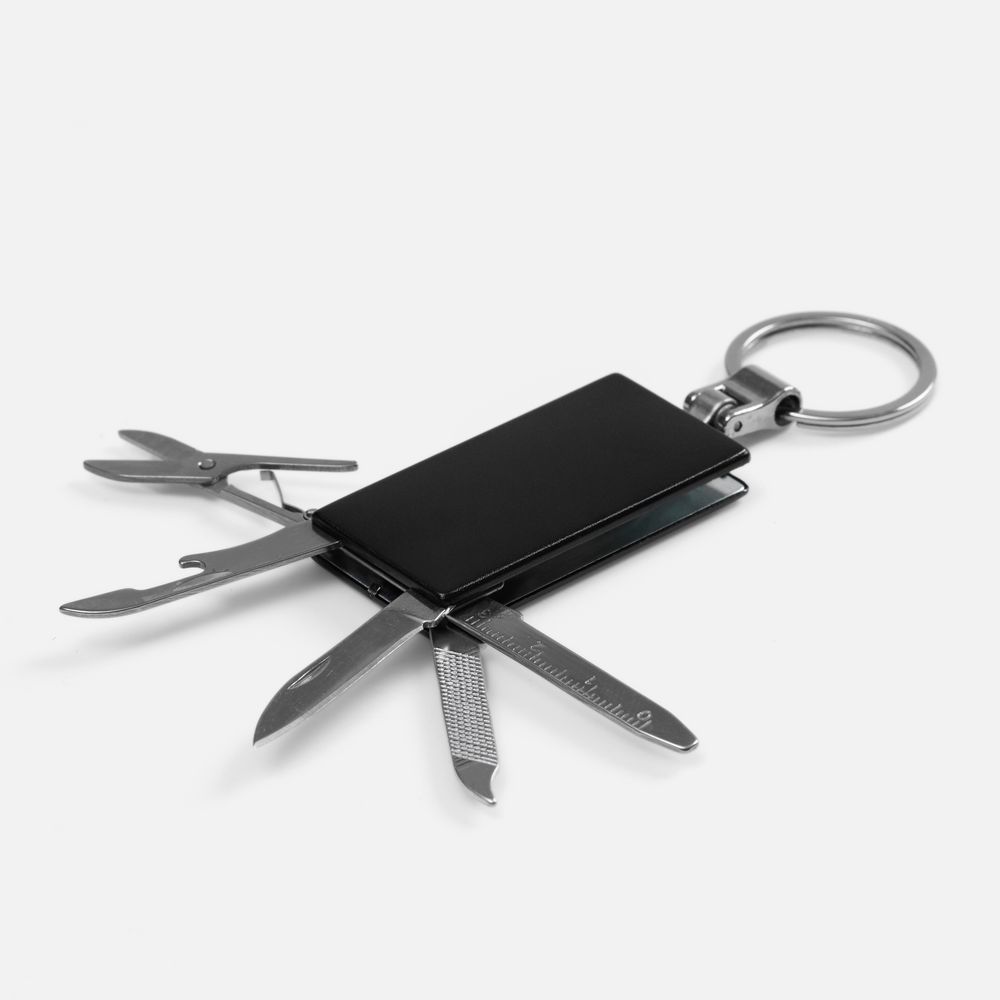 Брелок-мультитул Toolful, черный с логотипом