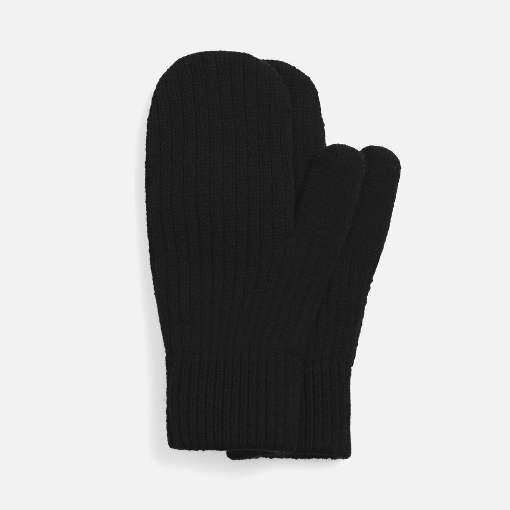 Варежки HappyGo, черные с логотипом