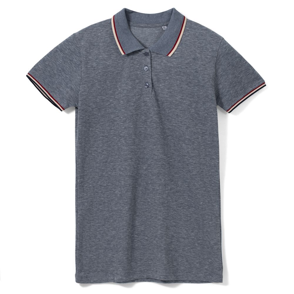 Рубашка поло женская Paname Women, голубой меланж с логотипом