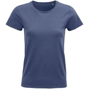 Футболка женская Pioneer Women, синяя (джинс) с логотипом