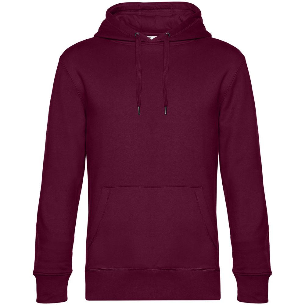 Толстовка с капюшоном унисекс King, бордовая с логотипом